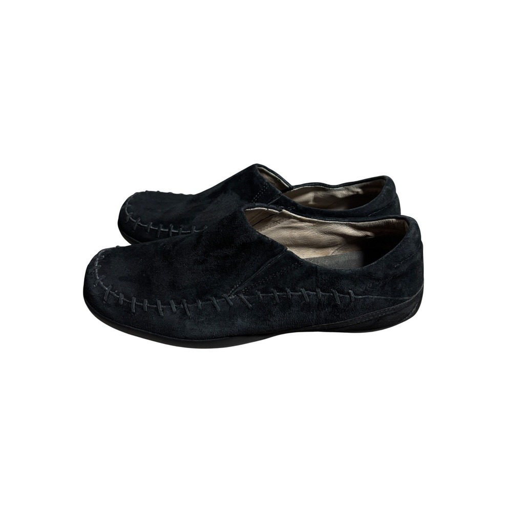 Merrell Wild Senna Black Suede Whipstitch Slip On Loafer Womens 9.5 Cozy Comfort